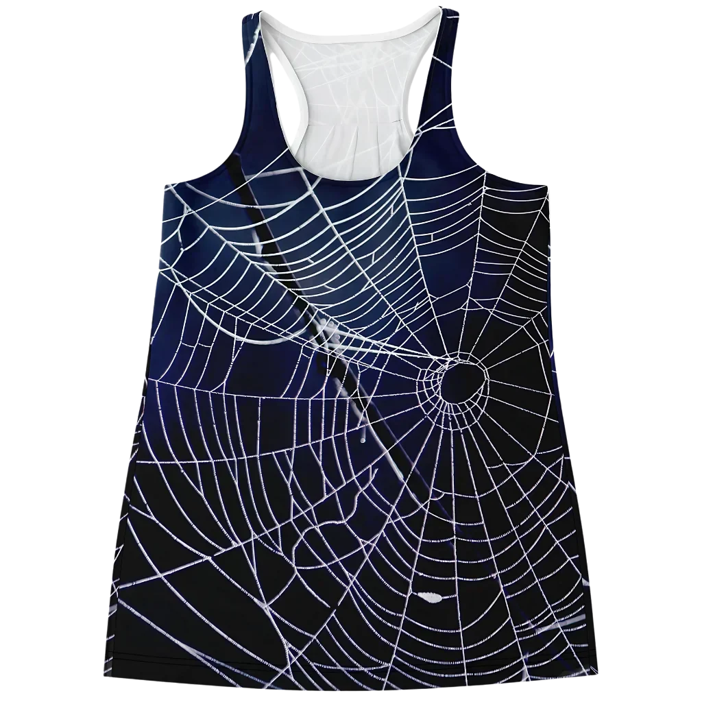 SPIDER WEB FLOWY TANK RACERBACK FOR YOGA AND BEYOND - XS - Flowy Racerback Tank Top - AOP