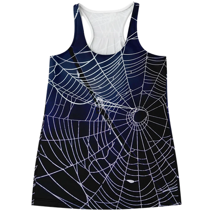 SPIDER WEB FLOWY TANK RACERBACK FOR YOGA AND BEYOND - XS - Flowy Racerback Tank Top - AOP