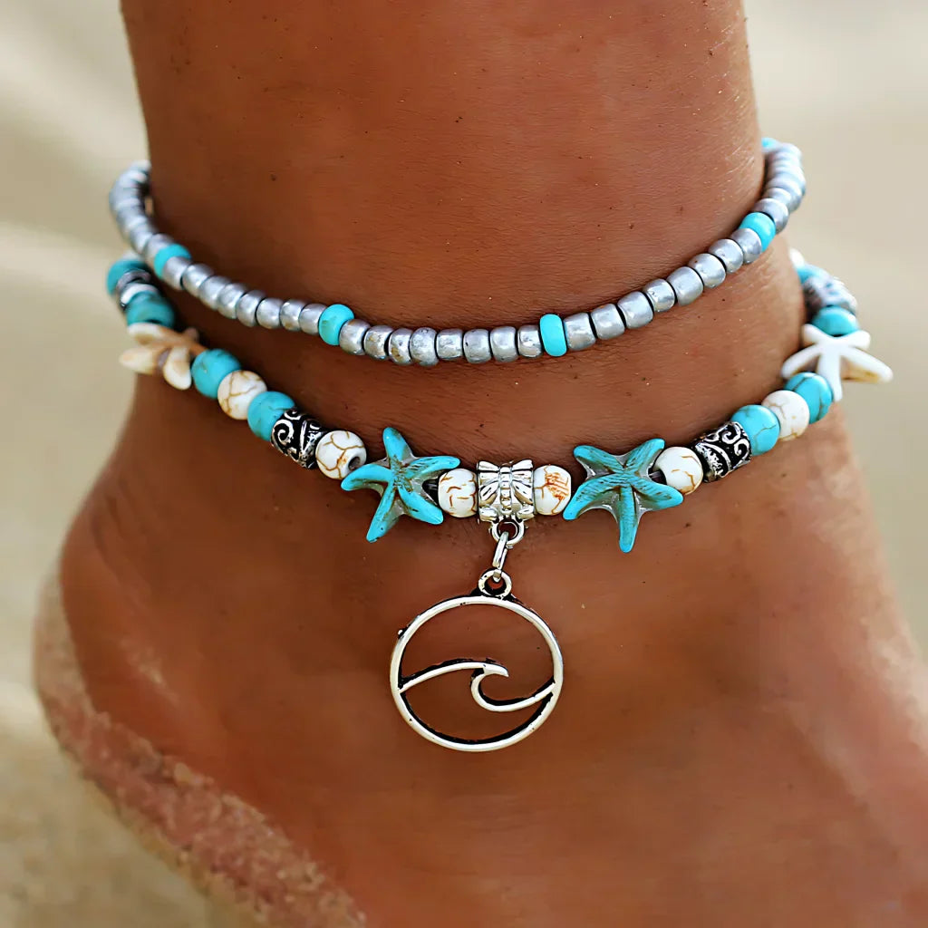 SPIRITUAL CONCH SHELL BOHO STYLE ANKLETS FOR WOMEN - Style P - Anklet