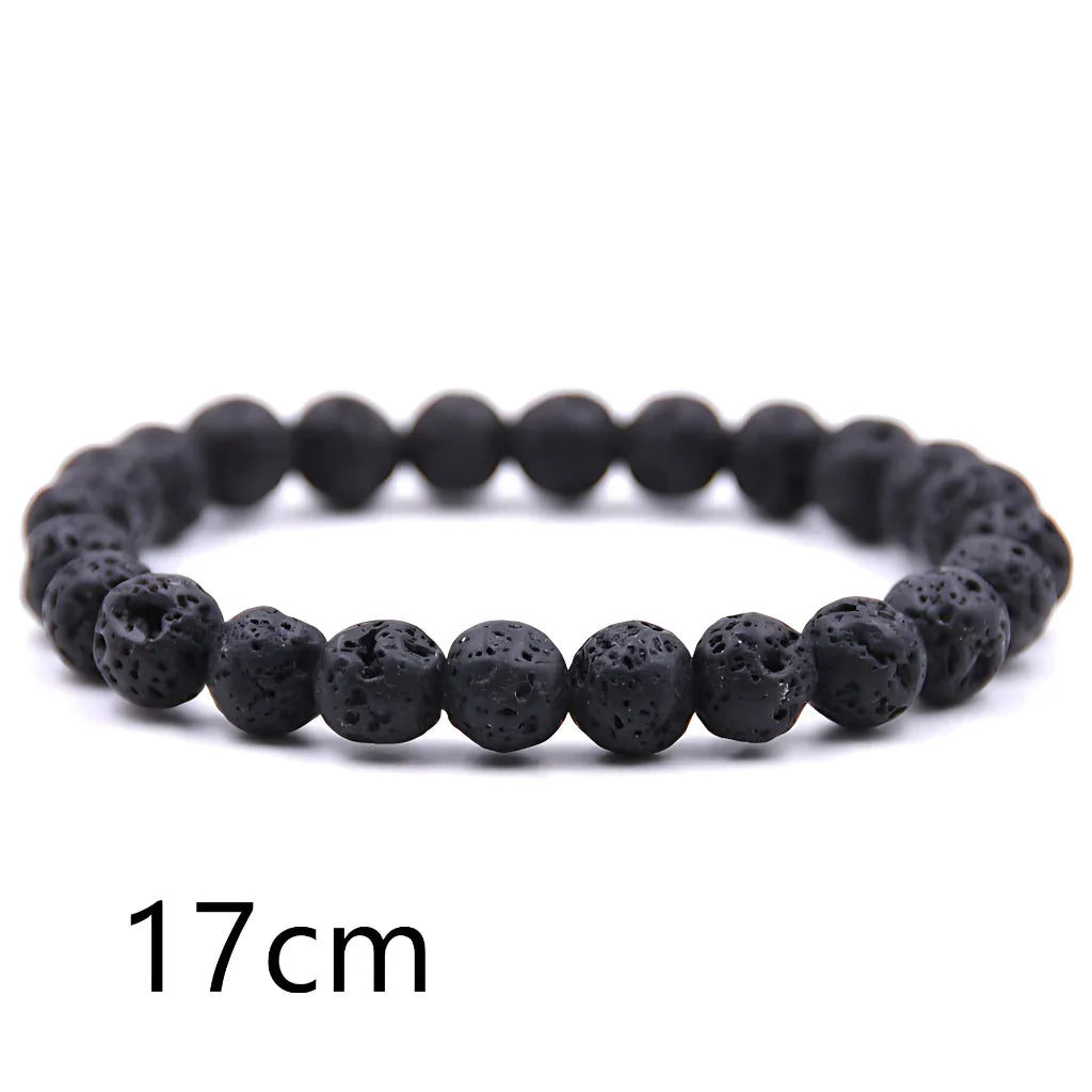 SPIRITUAL ENERGY STRETCH BEADED BRACELET FOR BALANCE - Black 17cm - Bracelet