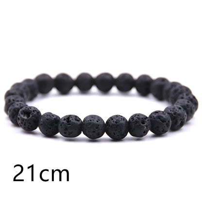 SPIRITUAL ENERGY STRETCH BEADED BRACELET FOR BALANCE - Black 21cm - Bracelet