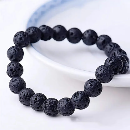 SPIRITUAL ENERGY STRETCH BEADED BRACELET FOR BALANCE - Black - Bracelet