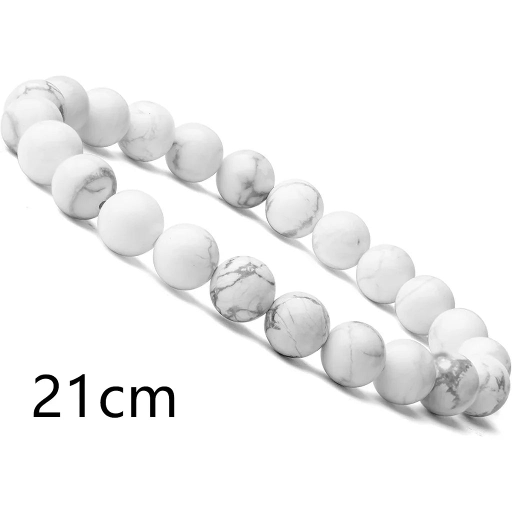 SPIRITUAL ENERGY STRETCH BEADED BRACELET FOR BALANCE - White 21cm - Bracelet