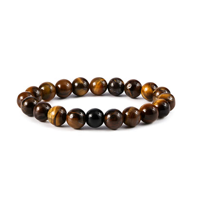 TIGER EYE STONE BEAD BRACELET FOR STRENGTH & BALANCE - Bracelet