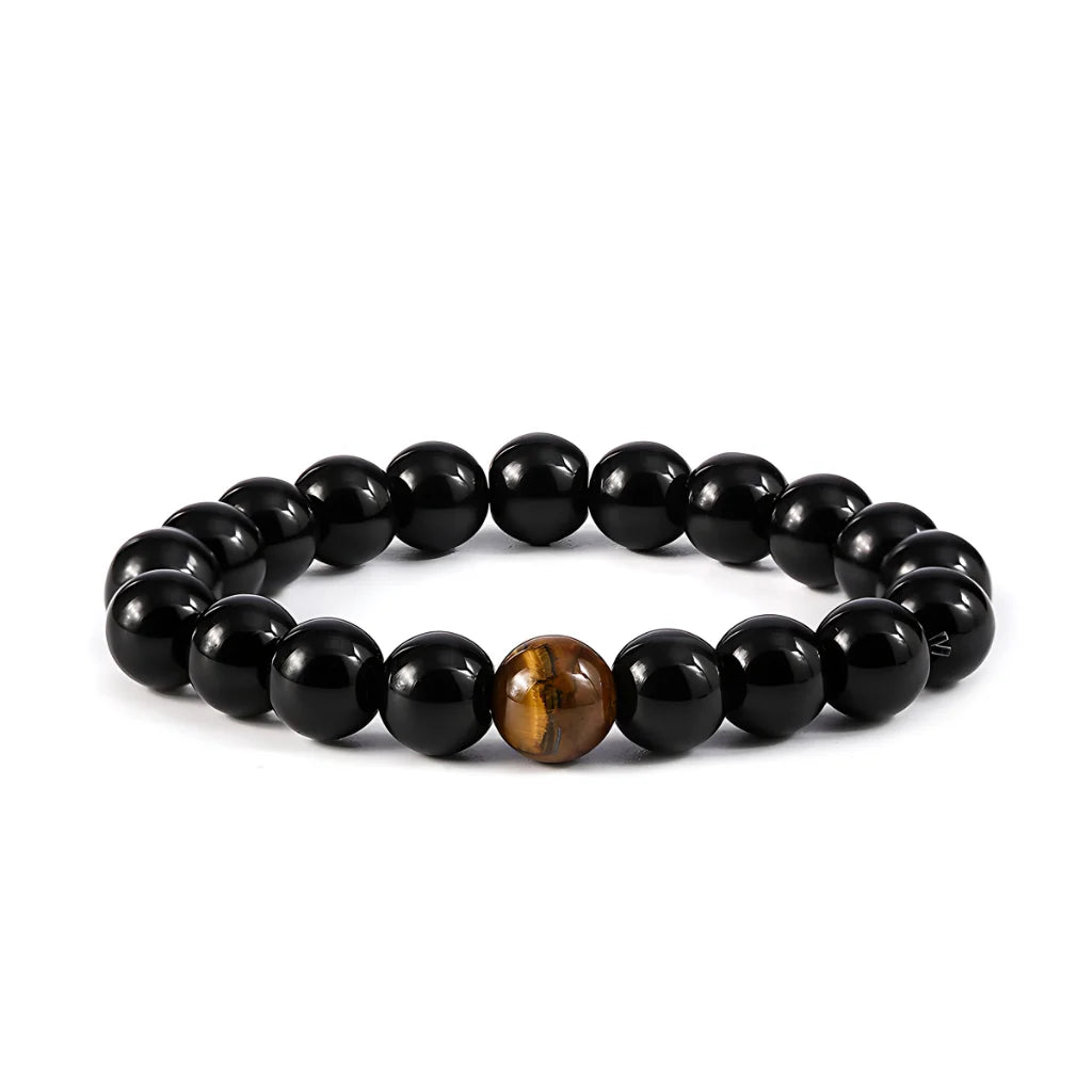 TIGER EYE STONE BEAD BRACELET FOR STRENGTH & BALANCE - Bracelet