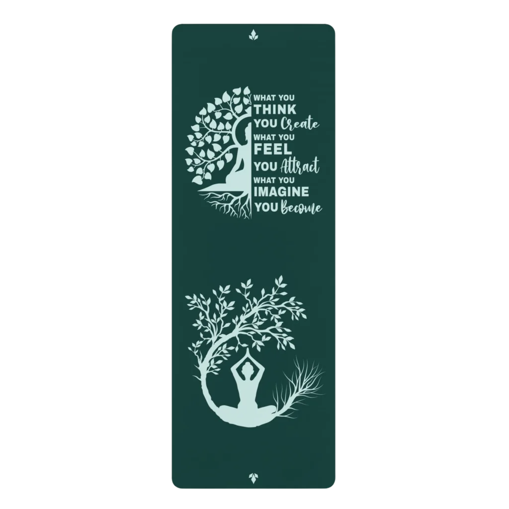 TREE OF LIFE PRINTED YOGA MAT – BEST NON-SLIP YOGA MAT - 24” x 68” - rubber yoga mat