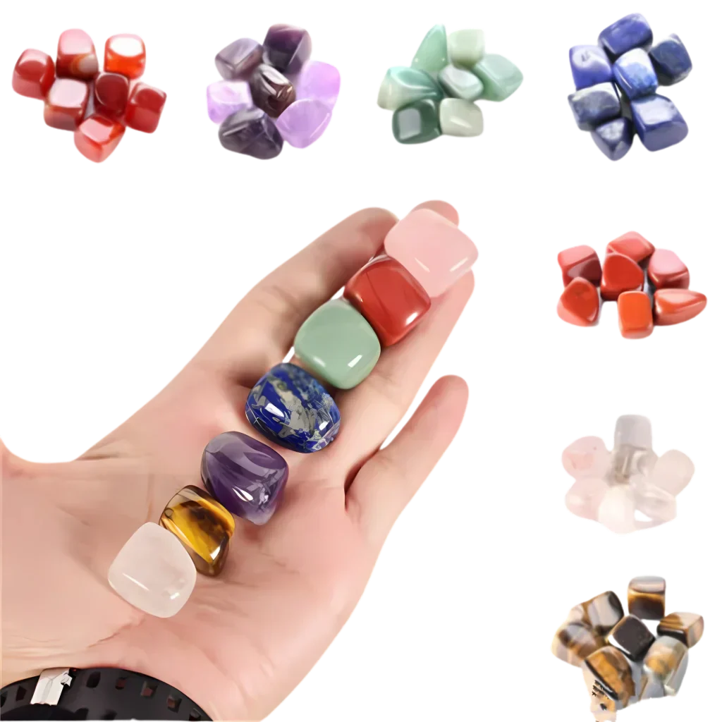 Tumble Stones Crystals Set For Chakra Energy Balance - Set of 7 stones