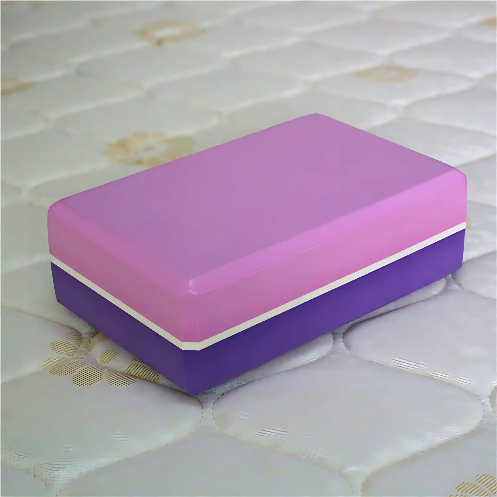 TWO-COLOR EVA YOGA BLOCK - Pink Purple / 7.5x15x23 cm