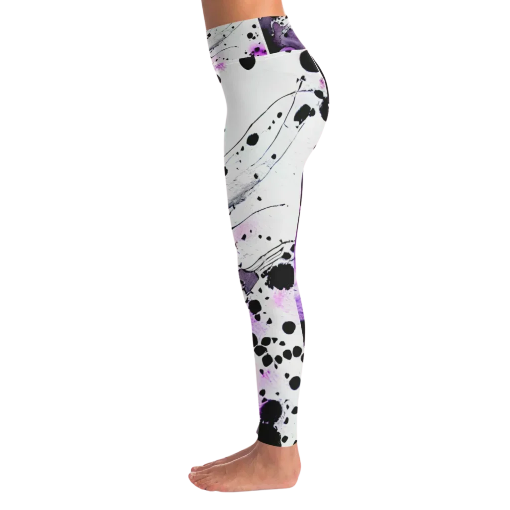 UNLEASH SPIRIT WITH PURPLE HEART FEMALE YOGA PANTS - Yoga Leggings - AOP