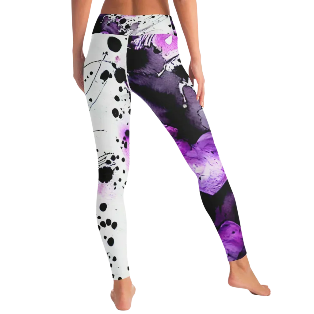 UNLEASH SPIRIT WITH PURPLE HEART FEMALE YOGA PANTS - Yoga Leggings - AOP