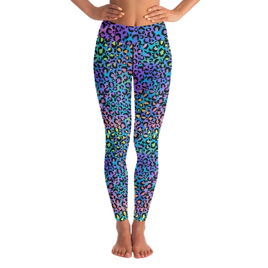 UNLEASH YOUR POWER WITH NEON LEOPARD FEMALE YOGA PANTS - XS - Yoga Leggings - AOP