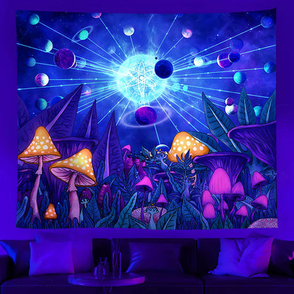 UV REACTIVE FLUORESCENT TAPESTRY WALL HANGING - 03style