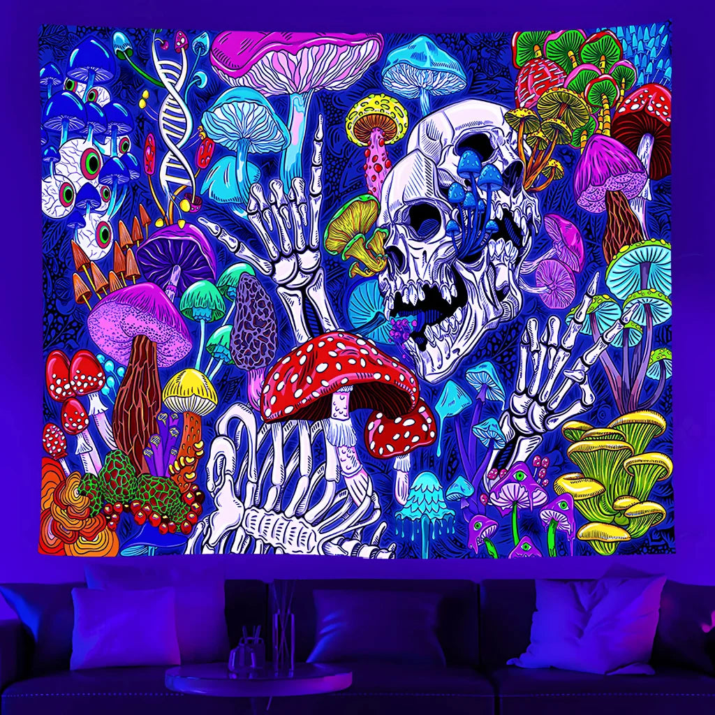 UV REACTIVE FLUORESCENT TAPESTRY WALL HANGING - 06style