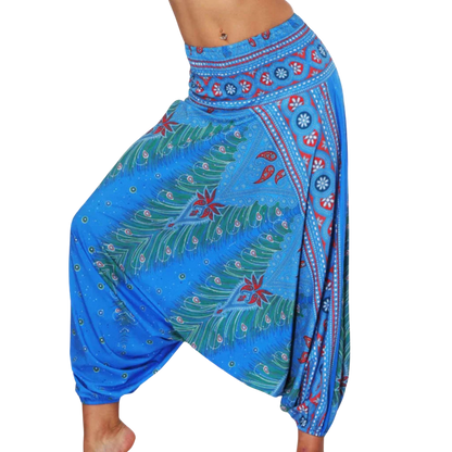 VERSATILE HIGH-WAISTED YOGA HAMMER PANTS FOR WOMEN - Blue Wide Leg / One size - Women Hammer Pants