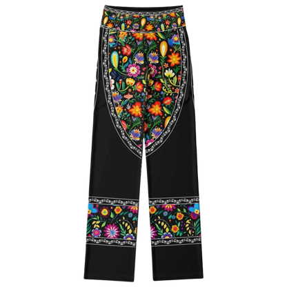 VIBRANT MEXICAN FIESTA FLARE YOGA PANTS WITH HIDDEN POCKET