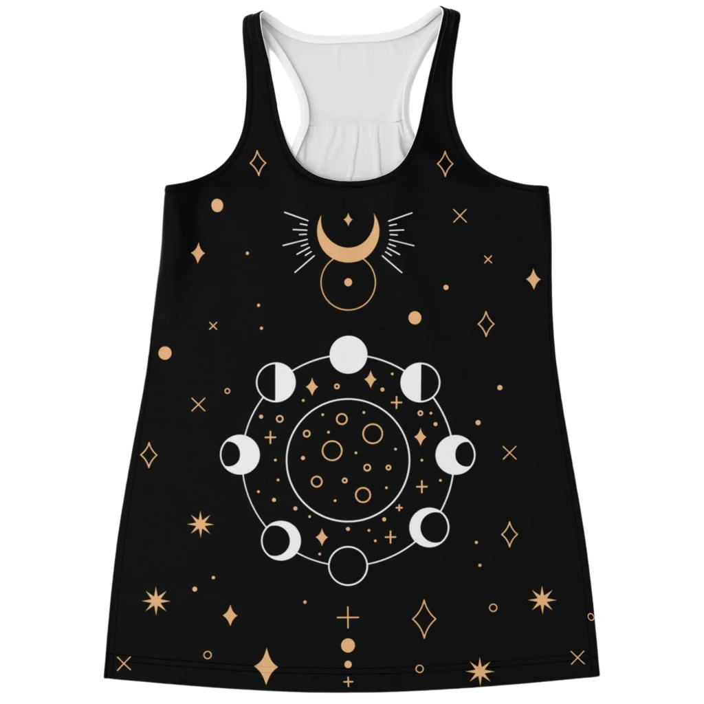 VINTAGE MOON PHASES YOGA TANK TOP – UNLEASH CELESTIAL