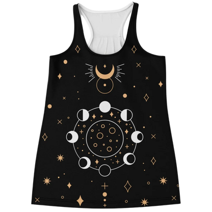 VINTAGE MOON PHASES YOGA TANK TOP – UNLEASH CELESTIAL