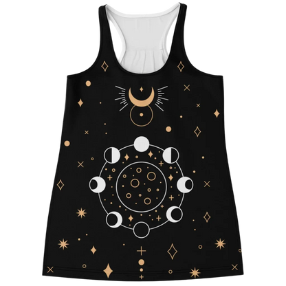 VINTAGE MOON PHASES YOGA TANK TOP – CELESTIAL