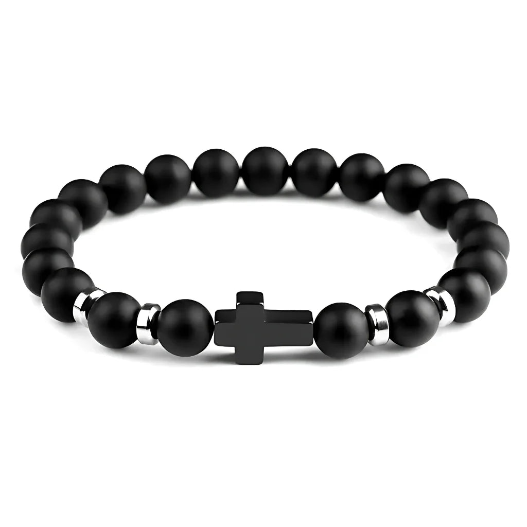 VOLCANIC ROCK BEAD BRACELET FOR STRENGTH & SPIRITUAL ENERGY - Matte - Bracelet