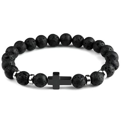 VOLCANIC ROCK BEAD BRACELET FOR STRENGTH & SPIRITUAL ENERGY - Volcanic Rock - Bracelet