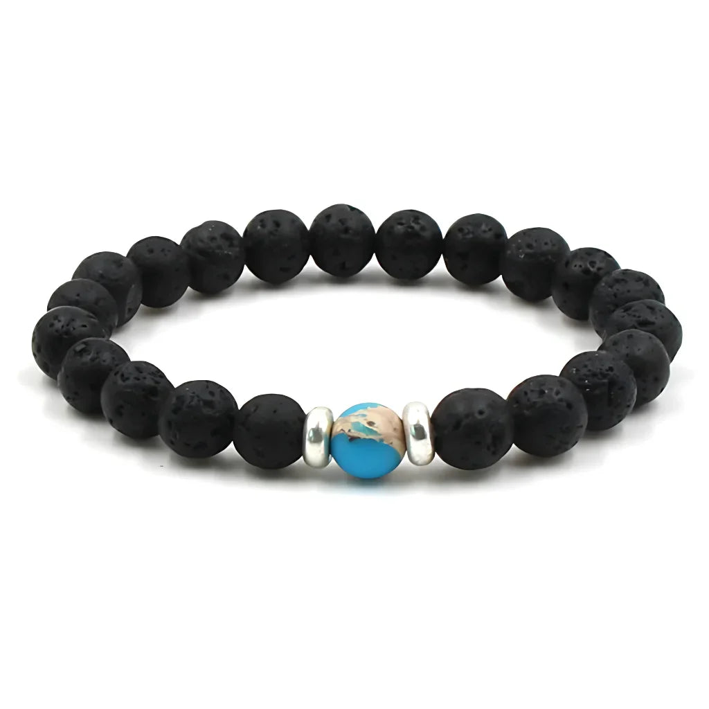 VOLCANIC STONE BEAD BRACELET FOR ENERGY & SPIRITUAL BALANCE - Emperor stone - Bracelet