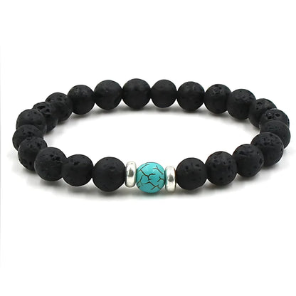 VOLCANIC STONE BEAD BRACELET FOR ENERGY & SPIRITUAL BALANCE - Turquoise - Bracelet