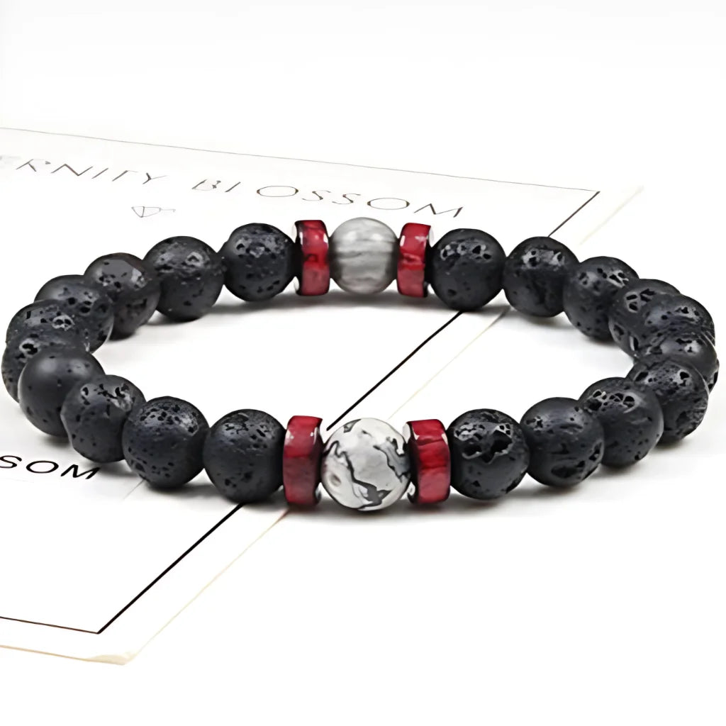 VOLCANIC STONE BEAD BRACELET FOR SPIRITUAL ENERGY - Style A - Bracelet