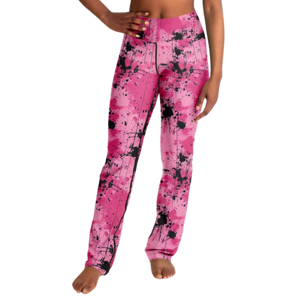 WATERCOLOR PINK FLARE YOGA LEGGINGS – CELESTIAL WIDE LEG