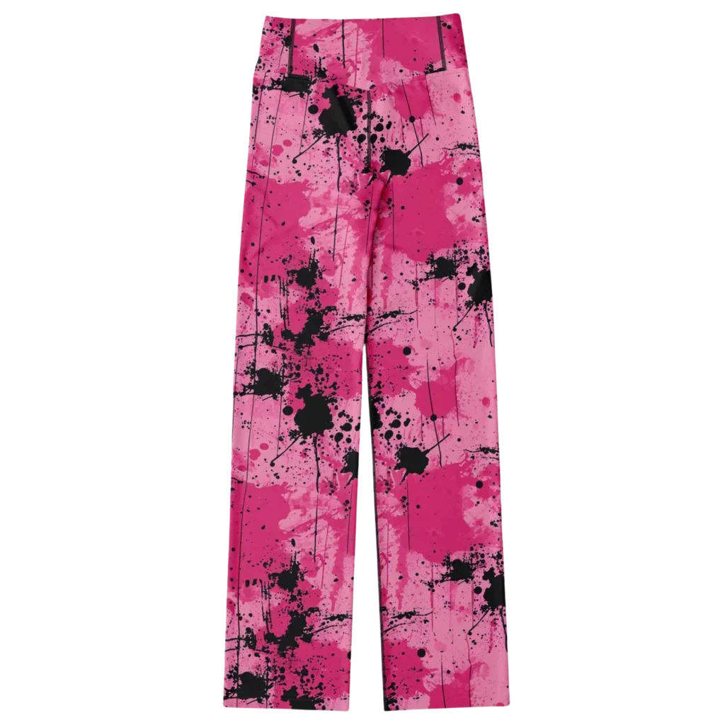 WATERCOLOR PINK FLARE YOGA LEGGINGS – CELESTIAL WIDE LEG