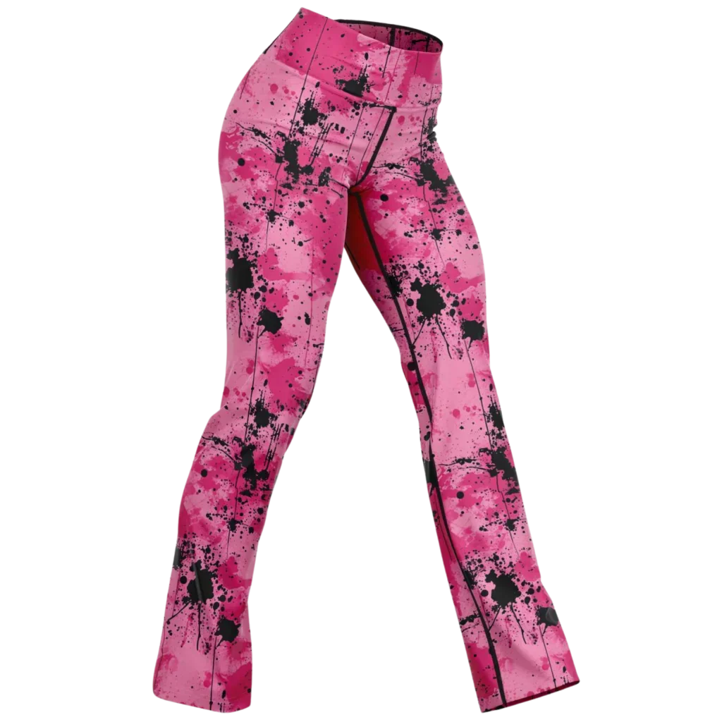 WATERCOLOR PINK FLARE YOGA LEGGINGS – CELESTIAL WIDE LEG