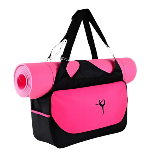 Waterproof Oxford Yoga Duffle Bag With Compartments - Rose Red