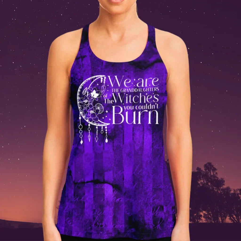 WITCHES GRANDDAUGHTERS TANK RACERBACK FOR WOMEN - Flowy Racerback Tank Top - AOP