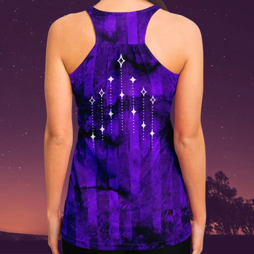 WITCHES GRANDDAUGHTERS TANK RACERBACK FOR WOMEN - Flowy Racerback Tank Top - AOP