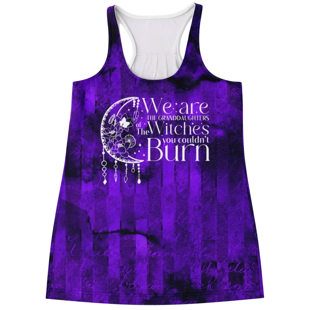 WITCHES GRANDDAUGHTERS TANK RACERBACK FOR WOMEN - XS - Flowy Racerback Tank Top - AOP