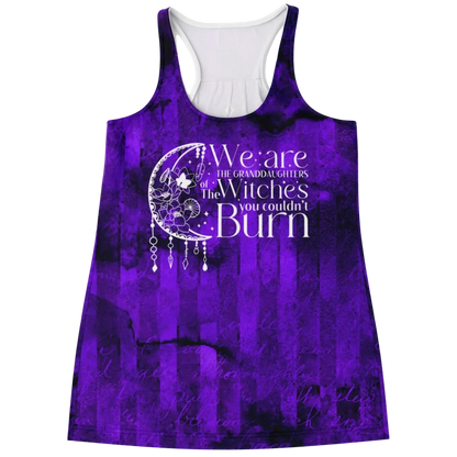 WITCHES GRANDDAUGHTERS TANK RACERBACK FOR WOMEN - XS - Flowy Racerback Tank Top - AOP