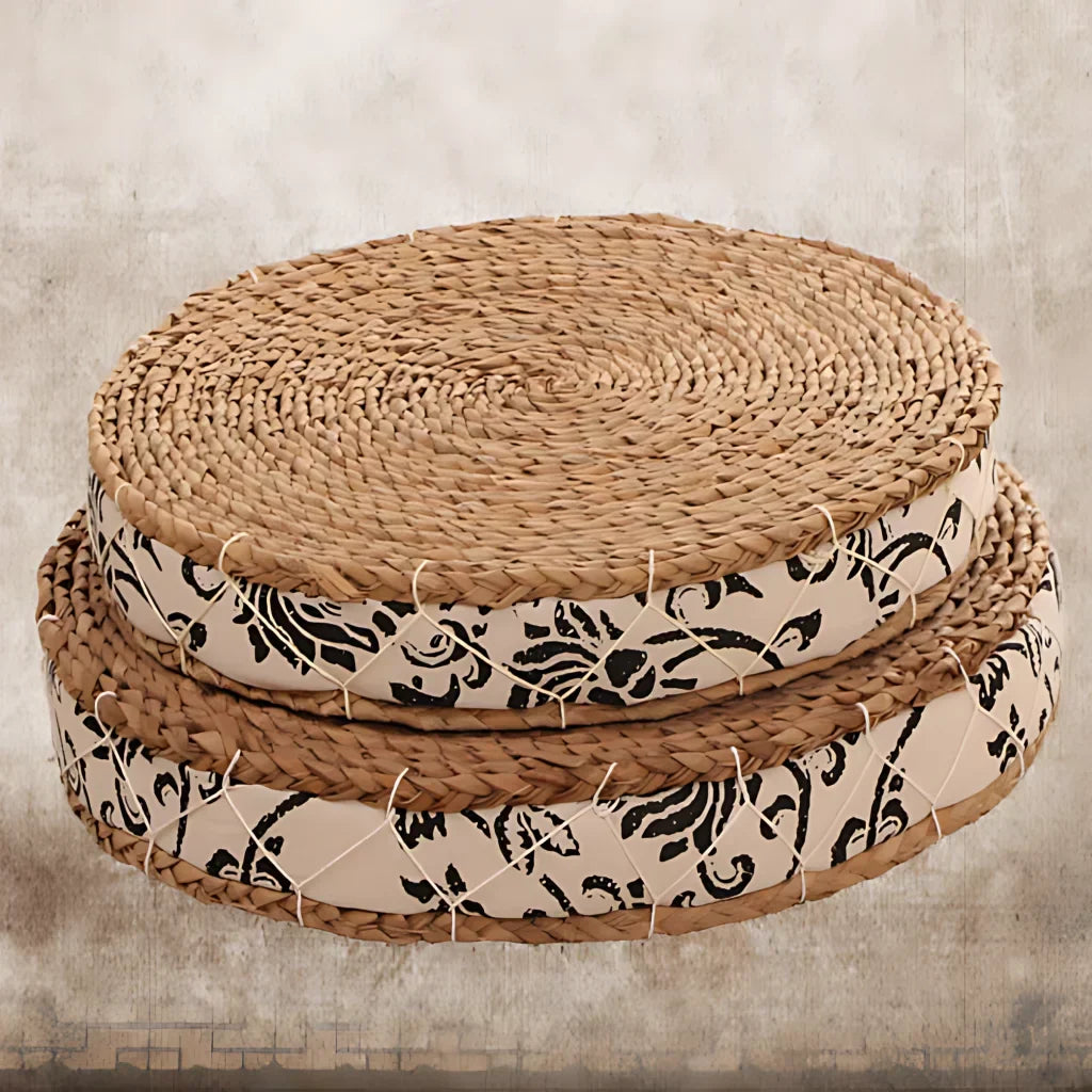 Woven Floor Ottoman Cushion For Relaxed Ritual Seating