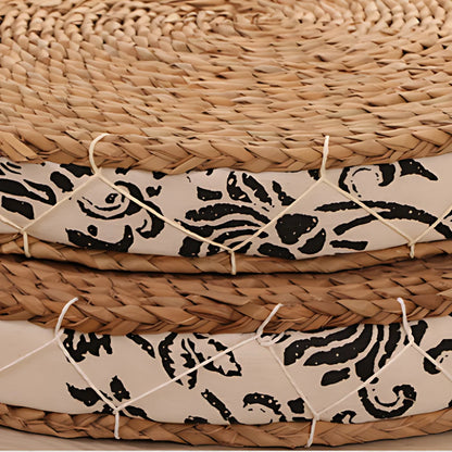 Woven Floor Ottoman Cushion For Relaxed Ritual Seating