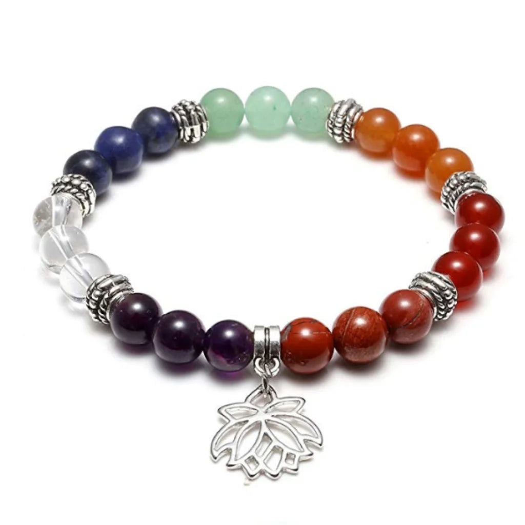 YOGA ENERGY GEMSTONE BEAD BRACELET FOR SPIRITUAL BALANCE - A - Bracelet