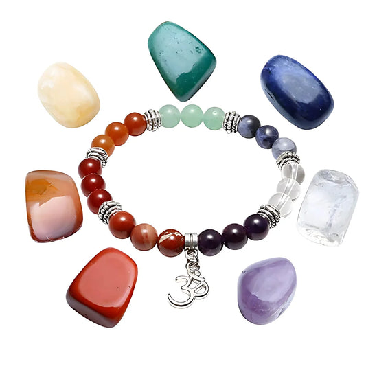 YOGA ENERGY GEMSTONE BEAD BRACELET FOR SPIRITUAL BALANCE - B - Bracelet