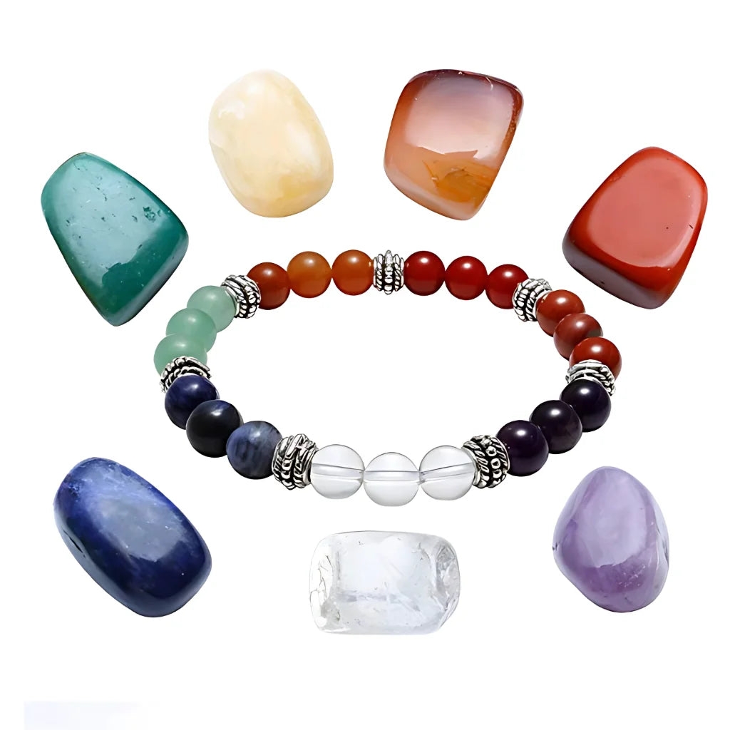 YOGA ENERGY GEMSTONE BEAD BRACELET FOR SPIRITUAL BALANCE - C - Bracelet