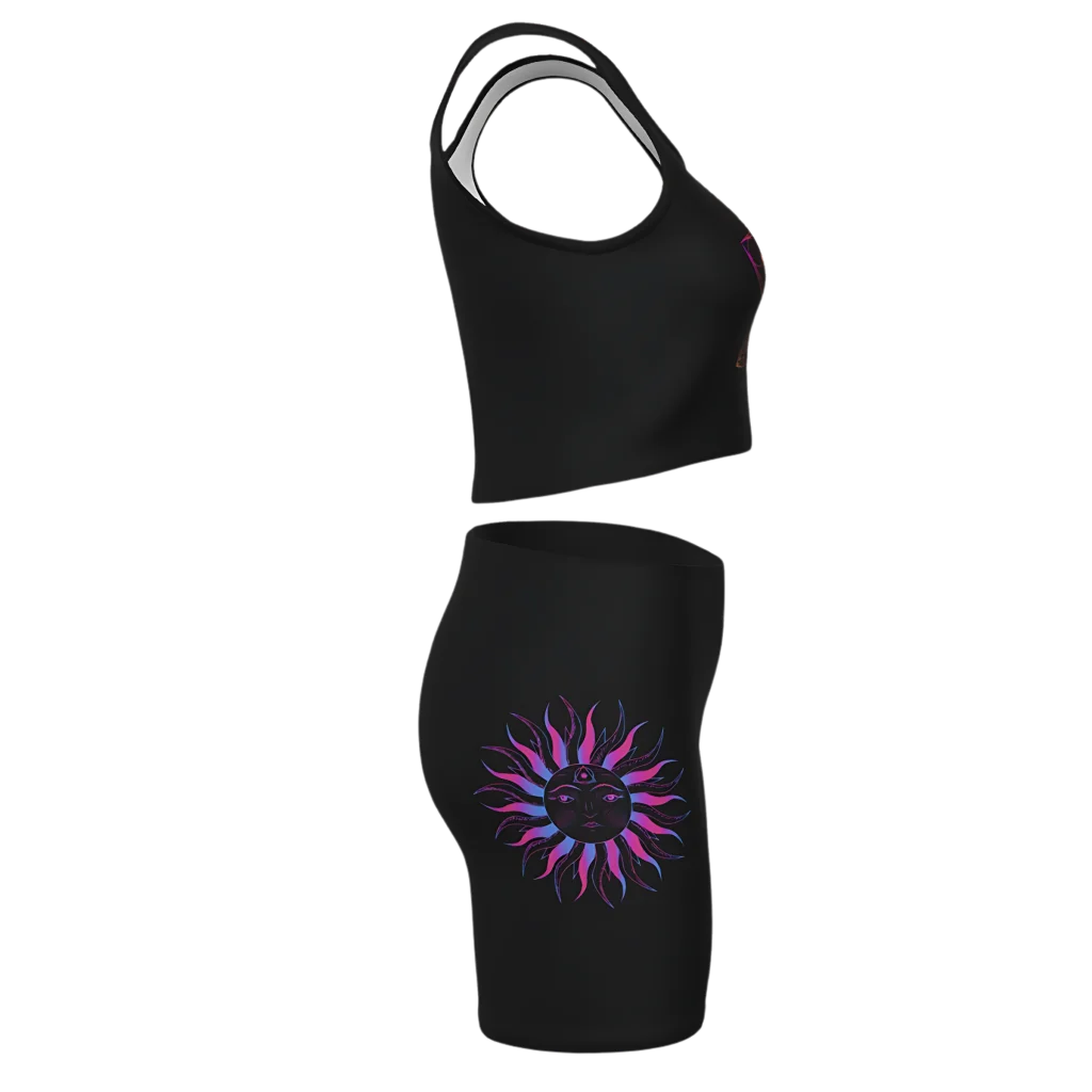 YOGA IN LOTUSES & CHAKRA DESIGN YOGA OUTFIT SET - yoga