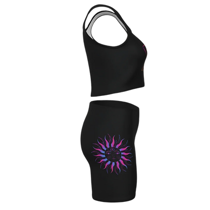 YOGA IN LOTUSES & CHAKRA DESIGN YOGA OUTFIT SET - yoga