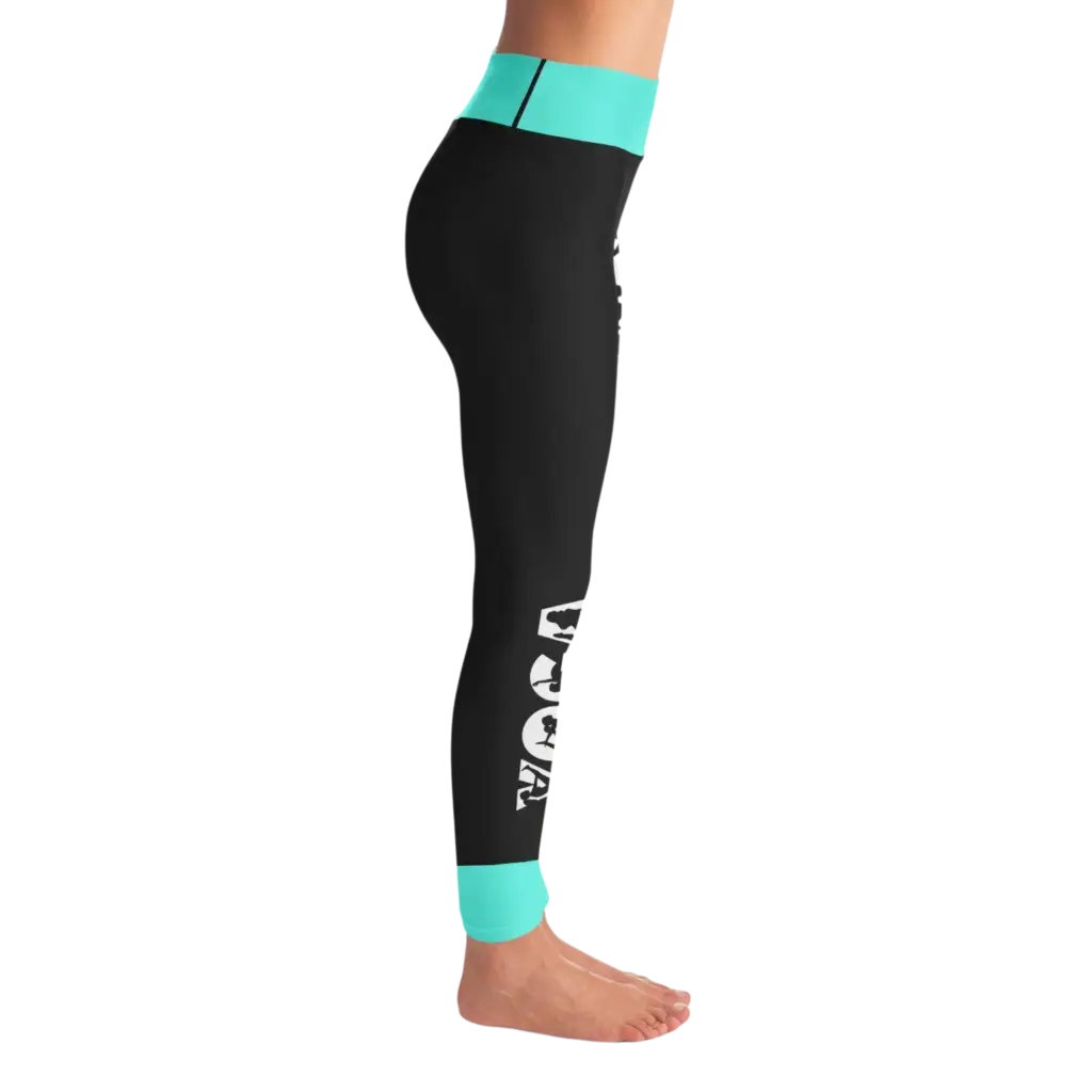 YOGA MAMA SEAFOAM GREEN LEGGINGS - Yoga Leggings - AOP