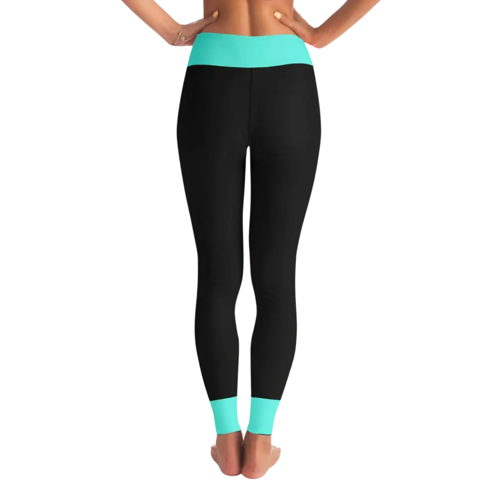 YOGA MAMA SEAFOAM GREEN LEGGINGS - Yoga Leggings - AOP