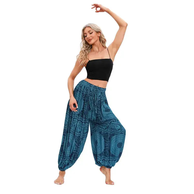 YOGA NEUTRAL CASUAL BLOOMERS - Rose Navy Blue / Average