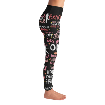 YOGA QUOTE LEGGINGS - Yoga Leggings - AOP