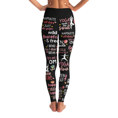 YOGA QUOTE LEGGINGS - Yoga Leggings - AOP