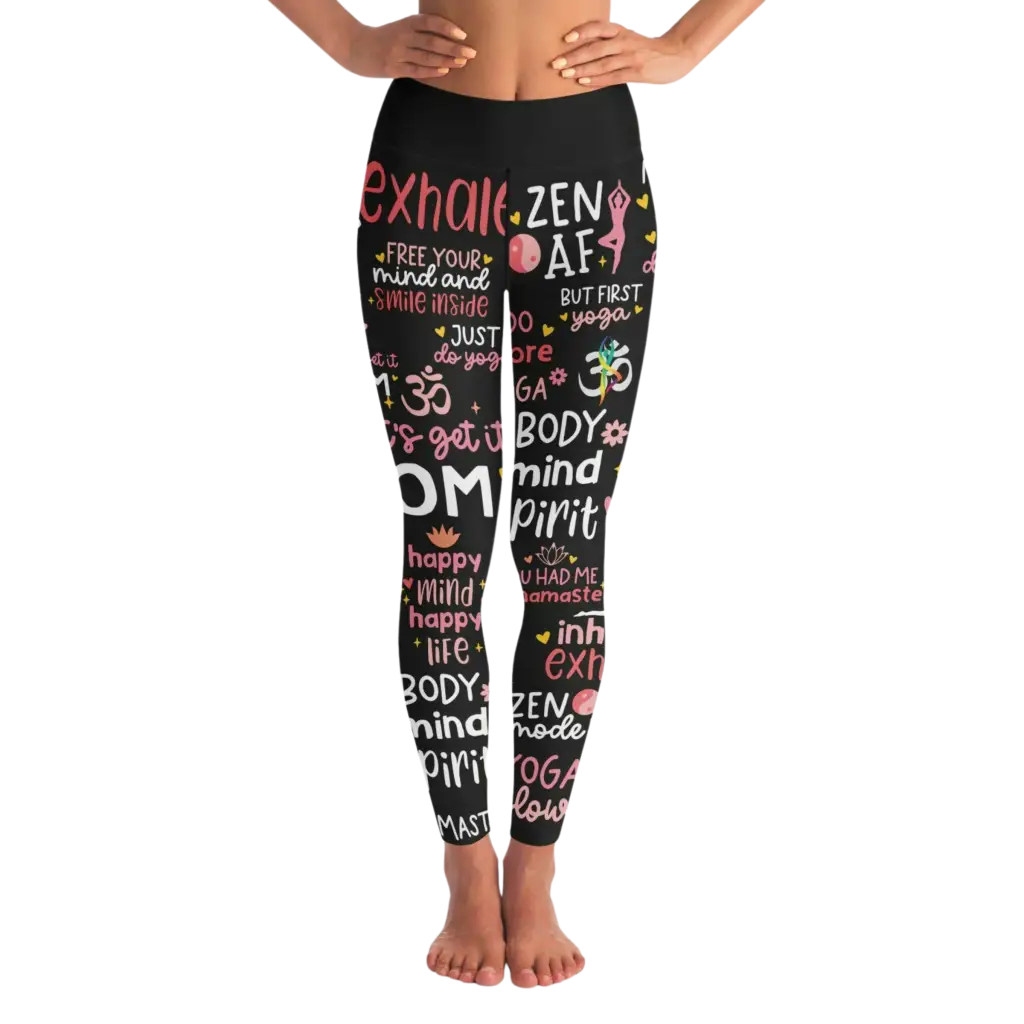 YOGA QUOTE LEGGINGS - XS - Yoga Leggings - AOP