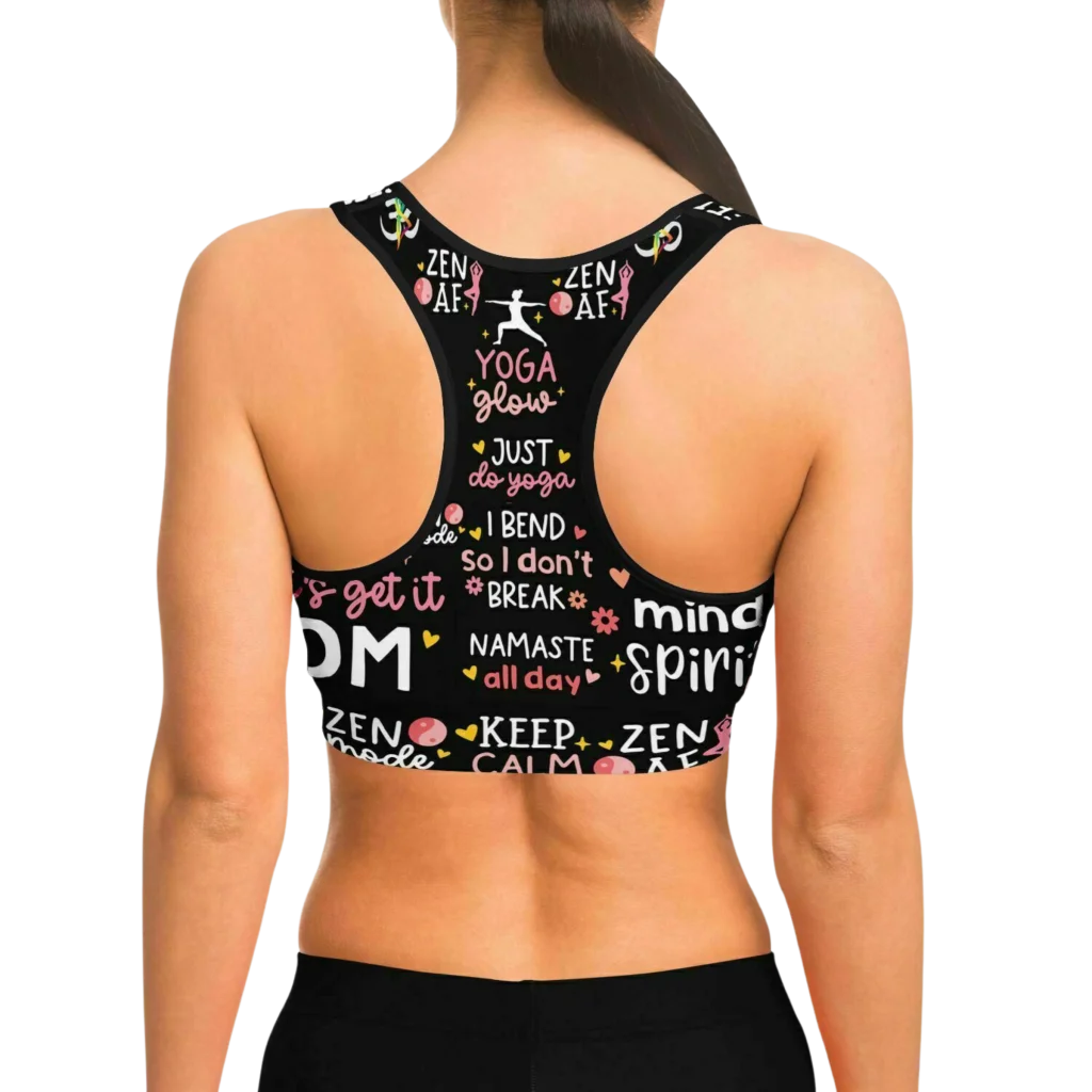 YOGA QUOTE SPORTS BRA - Sports Bra - AOP