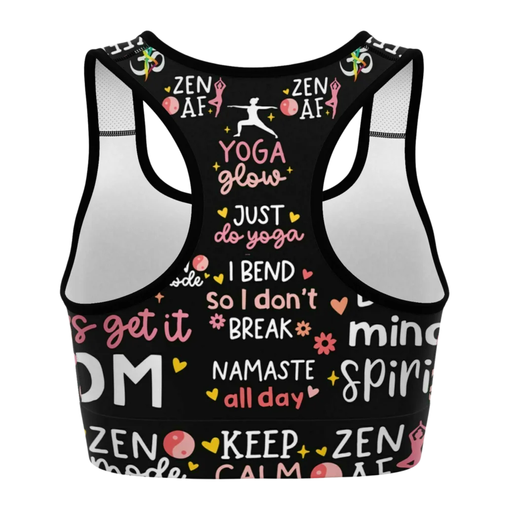 YOGA QUOTE SPORTS BRA - Sports Bra - AOP